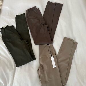 SET OF 3 Paragon Fitwear Women's Leggings - Olive, Brown, and Tan